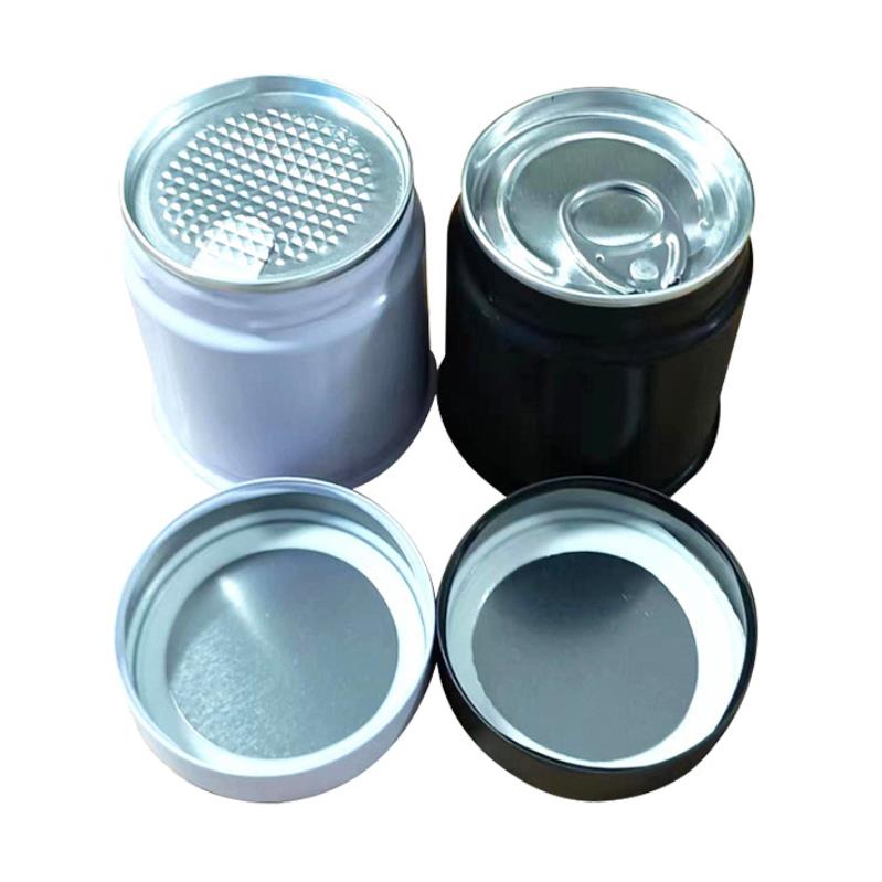 Wholesale Round Metal Can Box Airtight Containers With Pull Ring Lids Food Grade 30g Matcha Powder Coffee Tea Candy Tin Jar