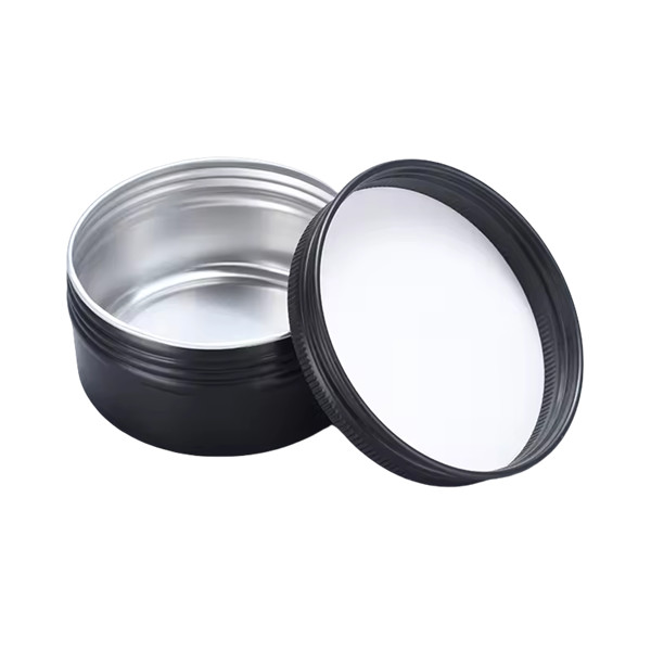 10ml 30ml 50ml 100ml 200ml Round Aluminum Cosmetic Tin Box Metal Container For Lip Balm Candle Pill Hair Wax Black Aluminum Jar